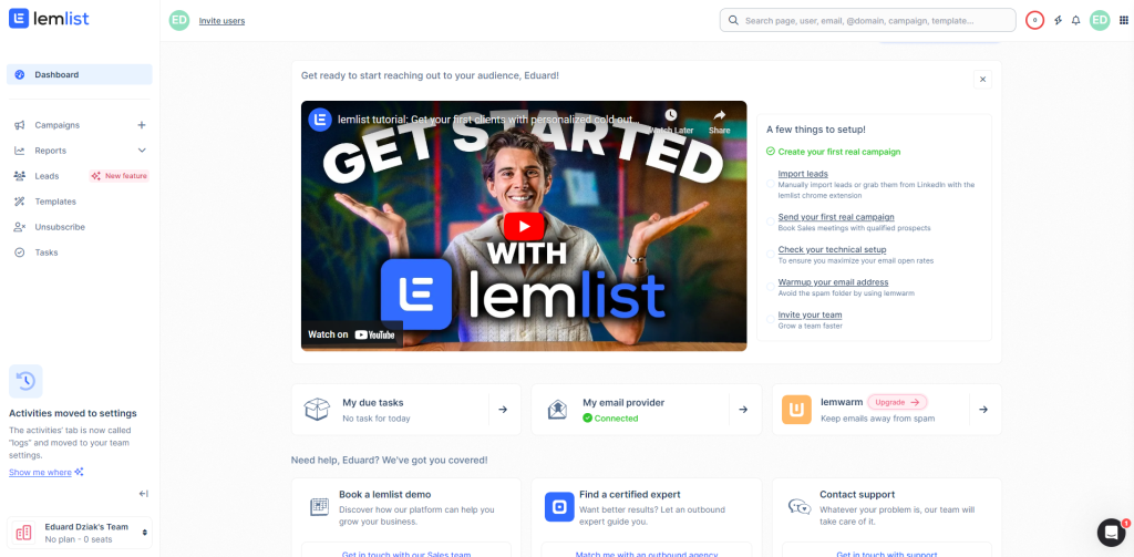 lemlist best cold email software for sales with AI personalization