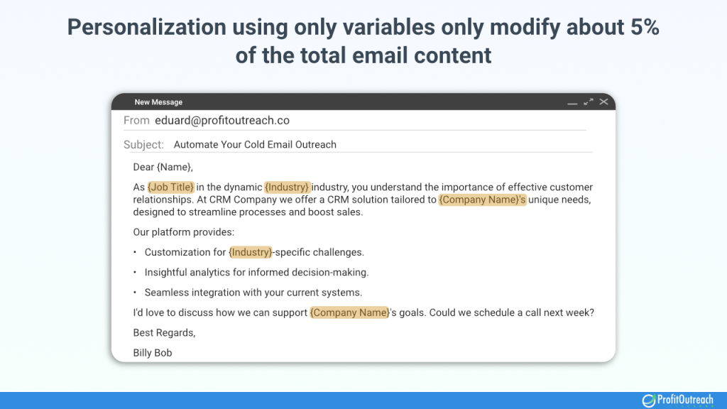 personalization is important for sending cold emails
