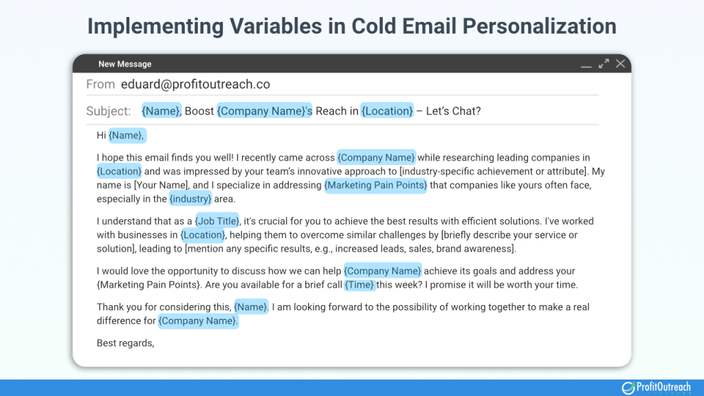 start with cold email personalization basics using variables